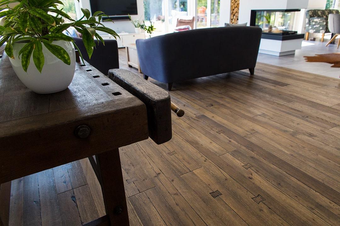 Betonoptikfliesen im Wohnzimmer